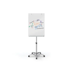 Pizarra de conferencia nobo cristal movil magnetica blanco brillante 700x1850x745 mm
