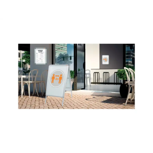 Vitrina de anuncios nobo con marco de aluminio a presion premium plus para exterior din a0 976x40x1390 mm