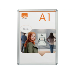 Vitrina de anuncios nobo con marco de aluminio a presion premium plus para exterior din a1 650x900x17 mm
