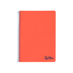 Cuaderno espiral liderpapel a4 wonder tapa plastico 80h 90gr pauta estrecha 2,5mm con margen color rojo