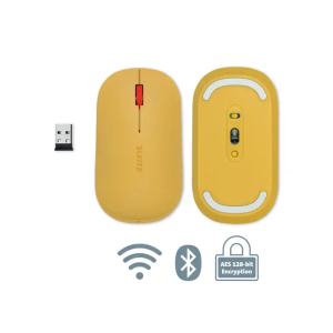 Raton leitz cosy inalambrico dual 4000 dpi usb-a nano 2,4 ghz color amarillo