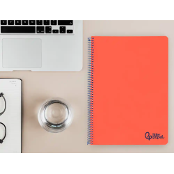 Cuaderno espiral liderpapel a4 wonder tapa plastico 80h 90gr pauta estrecha 2,5mm con margen color rojo