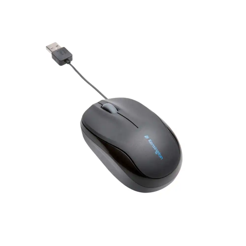 Raton kensington optico pro fit 3 botones 1000 dpi con cable retractilcolor negro