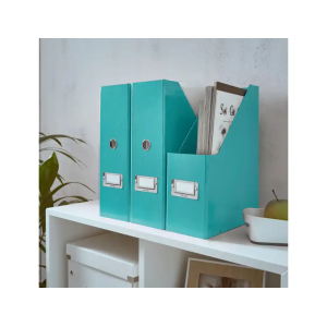 Revistero leitz click & store carton forrado color turquesa 103x170x235 mm