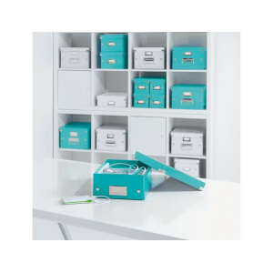 Revistero leitz click & store carton forrado color turquesa 103x170x235 mm
