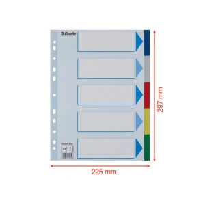 Separador esselte plastico juego de 5 separadores din a4 multitaladro