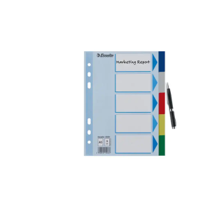 Separador esselte plastico juego de 5 separadores din a5 multitaladro