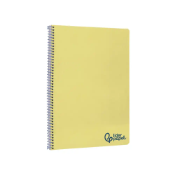 Cuaderno espiral liderpapel a4 wonder tapa plastico 80h 90gr pauta ancha 3,5mm con margen color amarillo