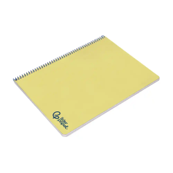 Cuaderno espiral liderpapel a4 wonder tapa plastico 80h 90gr pauta ancha 3,5mm con margen color amarillo