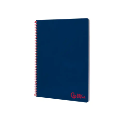 Cuaderno espiral liderpapel a4 wonder tapa plastico 80h 90gr pauta ancha 3,5mm con margen color azul marino
