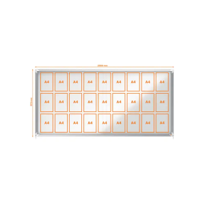 Vitrina de anuncios nobo premium plus magnetica con puerta corredera 27 x din a4 997x2072x54 mm