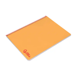 Cuaderno espiral liderpapel a4 wonder tapa plastico 80h 90gr pauta ancha 3,5mm con margen color naranja