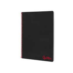 Cuaderno espiral liderpapel a4 wonder tapa plastico 80h 90gr pauta ancha 3,5mm con margen color negro