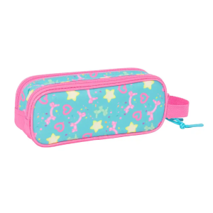 Bolso escolar portatodo safta doble gabby s dollhouse confetti 80x210x60 mm