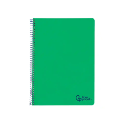 Cuaderno espiral liderpapel a4 wonder tapa plastico 80h 90gr pauta ancha 3,5mm con margen color verde oscuro
