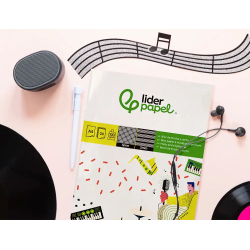 Bloc musica y canto liderpapel pentagrama interlineado 2 mm cuadricula 5mm din a4 24 hojas 100g/m2