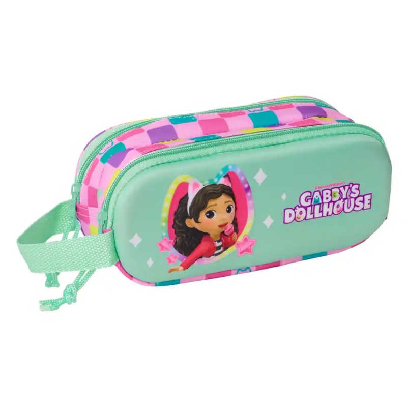 Bolso escolar portatodo safta doble 3d mochilas 3d gabby's dollhouse 80x210x60 mm
