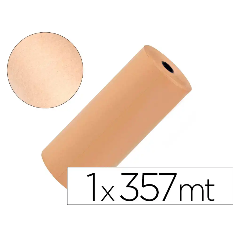 Papel kraft liderpapel marron bobina 1 mt x 357 mt especial para embalaje peso 25 kg