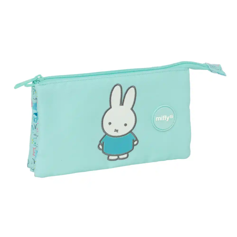Bolso escolar portatodo safta triple reciclado y repelente al agua miffy friends 120x220x30 mm