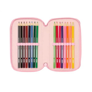 Plumier escolar safta triple 37 piezas stitch ice cream 195x125x55 mm