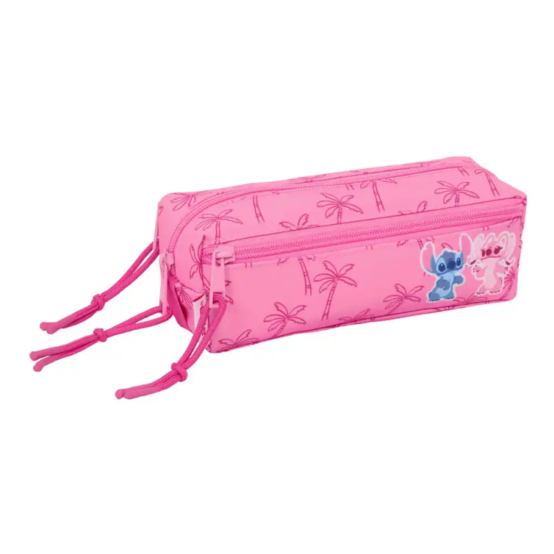 Bolso escolar portatodo safta triple pequeño con goma elastica 22cm stitch chill 85x220x60 mm