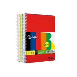 Cuaderno espiral liderpapel a4 smart tapa blanda 80h 75gr cuadro 4 mm con margen pack 5+1 colores surtidos