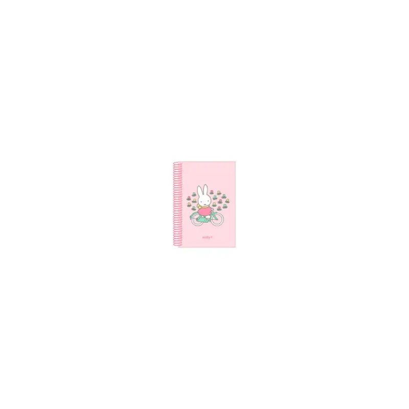 Cuaderno espiral safta a6 microperforado 120h 60gr cuadro 5mm tapa forrada miffy flores