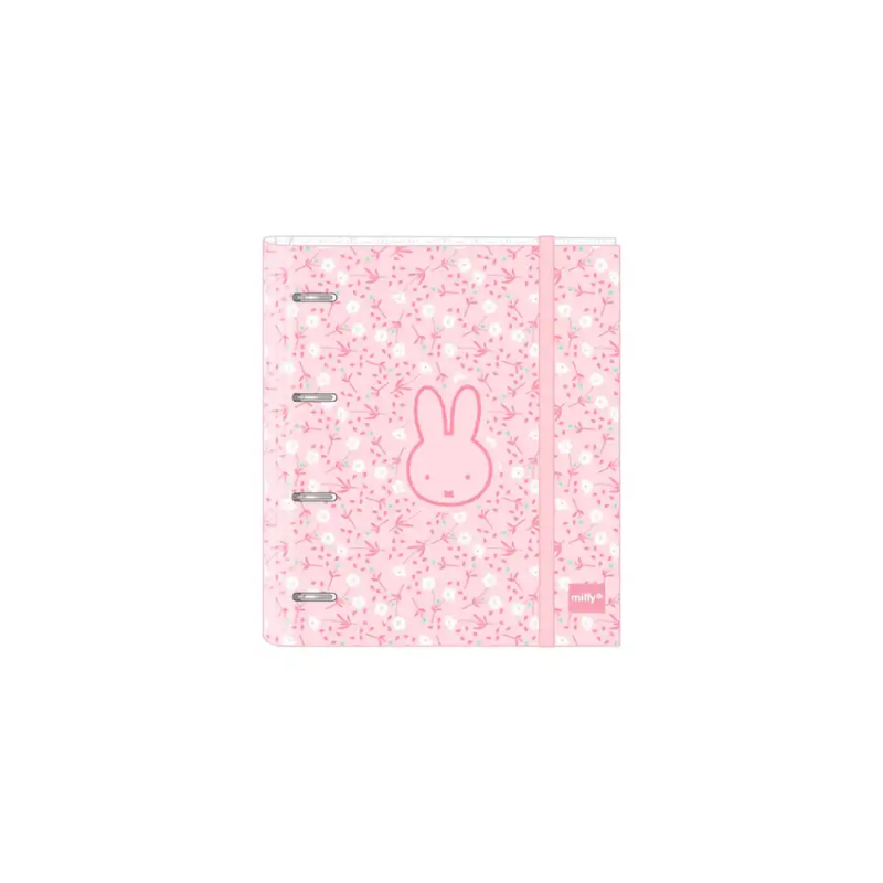 Carpeta safta 4 anillas de 35mm a4 con recambio 100h con goma y 5 separadores miffy flores