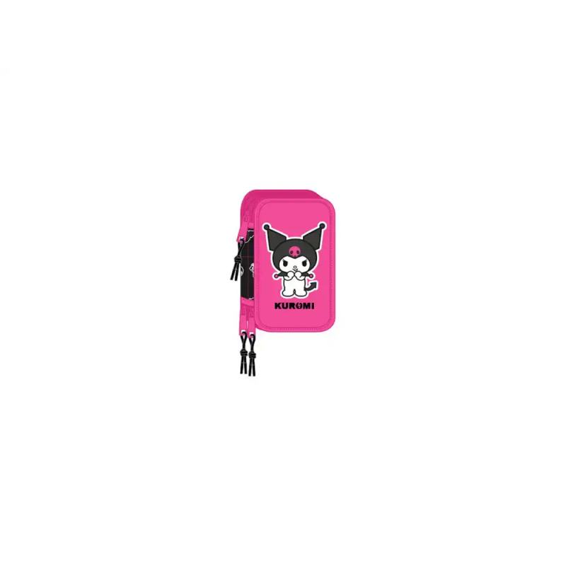 Plumier escolar safta triple 37 piezas kuromi 195x125x55 mm