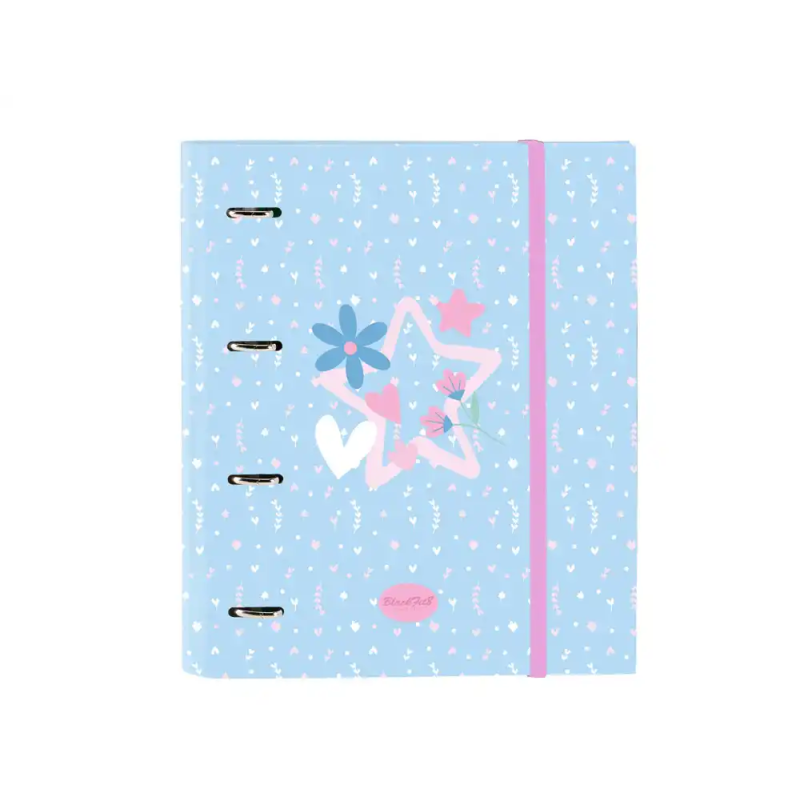 Carpeta safta 4 anillas de 35mm a4 con recambio 100h con goma y 5 separadores blackfit8 smile