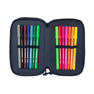 Plumier escolar safta triple 37 piezas new edition 195x125x55 mm
