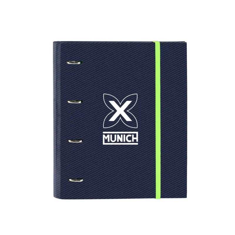 Carpeta safta 4 anillas de 35mm a4 con recambio 100h con goma y 5 separadores munich blue indigo