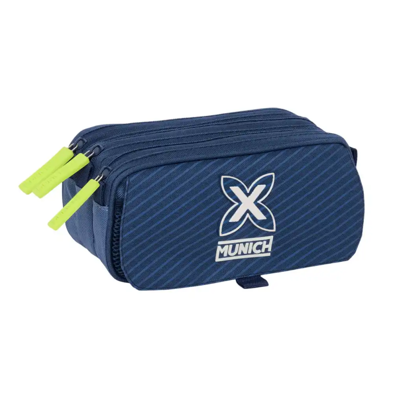 Bolso escolar portatodo safta triple big munich blue indigo 100x215x80 mm