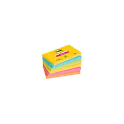 Bloc de notas adhesivas quita y pon post it super sticky carnival 100% pefc 76x127 mm pack de 6 blocs colores