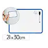 Pizarra blanca liderpapel 21x30 cm magnetica doble cara lisa con rotulador iman y borrador