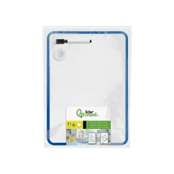 Pizarra blanca liderpapel 21x30 cm magnetica doble cara lisa con rotulador iman y borrador