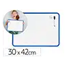 Pizarra blanca liderpapel 30x42 cm magnetica doble cara lisa con rotulador iman y borrador