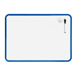 Pizarra blanca liderpapel 30x42 cm magnetica doble cara lisa con rotulador iman y borrador
