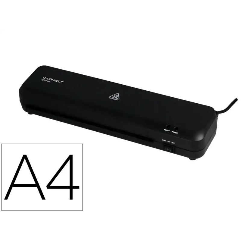 Plastificadora q-connect compacta kf19061 din a4 plastificado caliente/frio luces ready/power 2 rodillos