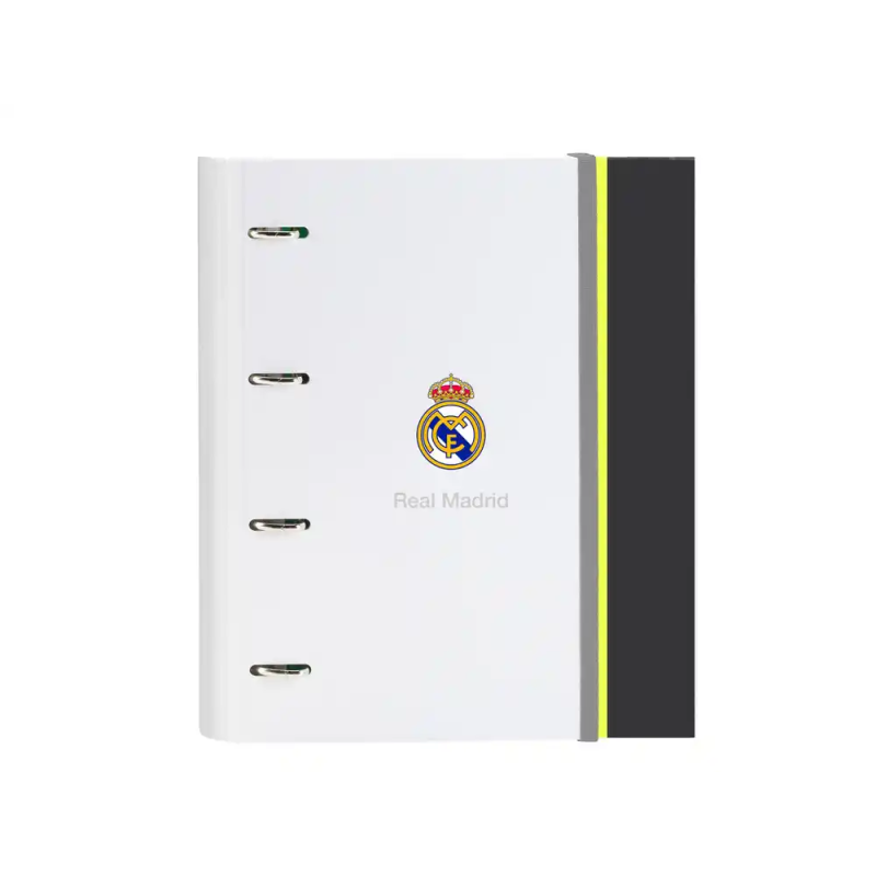 Carpeta safta 4 anillas de 35mm a4 con recambio 100h con goma y 5 separadores real madrid 1 equipacion 25/26