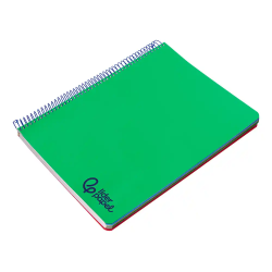 Cuaderno espiral liderpapel a4 micro wonder tapa plastico 120h 90gr cuadro 5mm 5 bandas 4 taladros color verde oscuro
