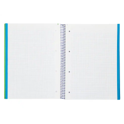 Cuaderno espiral liderpapel a4 micro wonder tapa plastico 120h 90gr cuadro 5mm 5 bandas 4 taladros color verde oscuro