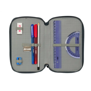 Plumier escolar safta triple 37 piezas real madrid 1 equipacion 25/26 195x125x55 mm
