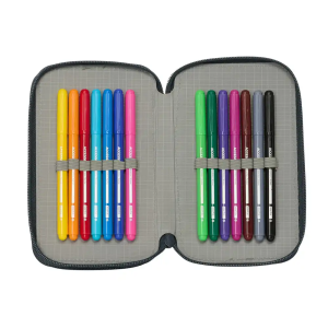 Plumier escolar safta triple 37 piezas real madrid 1 equipacion 25/26 195x125x55 mm