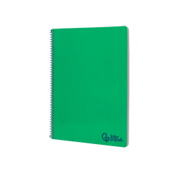 Cuaderno espiral liderpapel a4 wonder tapa plastico 80h 90gr cuadro 4mm con margen color verde oscuro