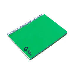 Cuaderno espiral liderpapel a6 micro wonder tapa plastico 120h 90gr cuadro 5mm 4 bandas color verde oscuro