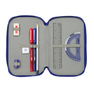Plumier escolar safta triple 37 piezas atletico de madrid 195x125x55 mm