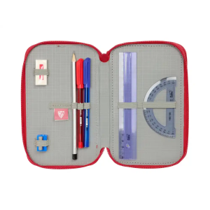 Plumier escolar safta triple 37 piezas resistente al agua sevilla f.c. 195x125x55 mm