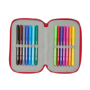 Plumier escolar safta triple 37 piezas resistente al agua sevilla f.c. 195x125x55 mm