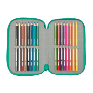 Plumier escolar safta triple 37 piezas resistente al agua real betis 195x125x55 mm